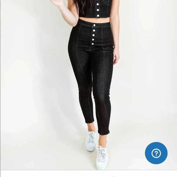 NEW Kittenish Delaney Black Denim Pants - Picture 1 of 5